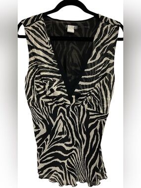 J.T.B. Zebra Print Sleeveless Blouse – Size Large